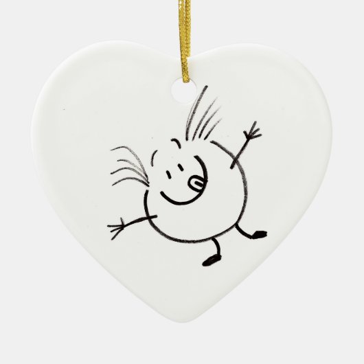 Goofy Doodle Guy Heart Ornament (Voorkant)