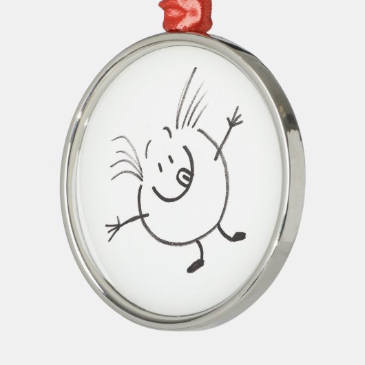 Goofy Doodle Guy Round Ornament (Links)