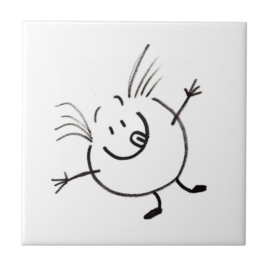 Goofy Doodle Guy Tile Tegeltje (Voorkant)