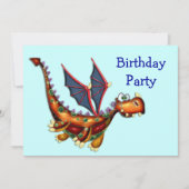 Goofy Flying Dragon Birthday Party Kaart (Voorkant)