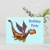 Goofy Flying Dragon Birthday Party Kaart (Staand voorkant)