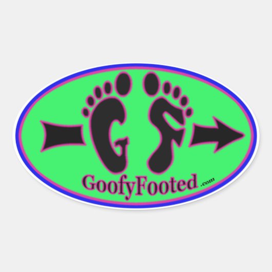 Goofy Footy Footed Oval Logo Sticker (Voorkant)