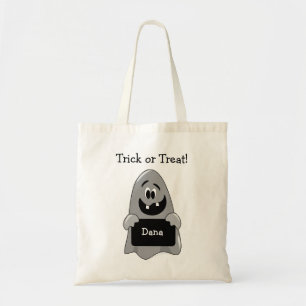 Goofy Ghost Custom Halloween Trick or treat Bag Tote Bag