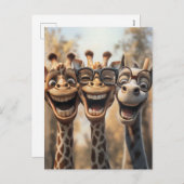 Goofy Giraffes in een bril Feestdagenkaart (Voorkant / Achterkant)