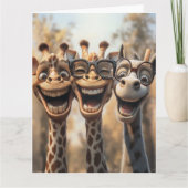 Goofy Giraffes in een bril Kaart (Voorkant)