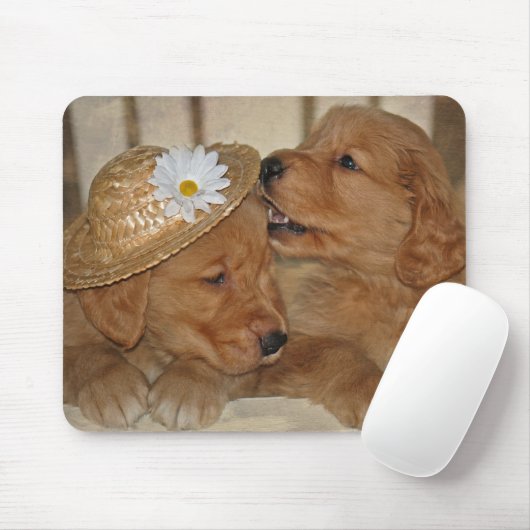 Goofy Golden Retriever Puppies Muismat (Met muis)