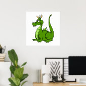 Goofy Green Dragon Poster (Thuiskantoor)