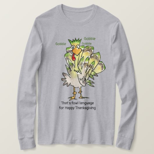 Goofy Green Turkey Gobble T Shirt (Design voorkant)