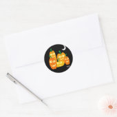 Goofy Grinning Halloween Pompoenen Envelope Seals Ronde Sticker (Envelop)