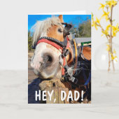 Goofy Horse Funny Vaderdag Kaart (Gele Bloem)