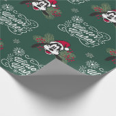 Goofy-Inspired Dark Green Red White Holiday  Cadeaupapier (Hoek)