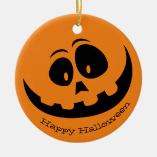 Goofy Jack-O-Lantern Face Design Ornament