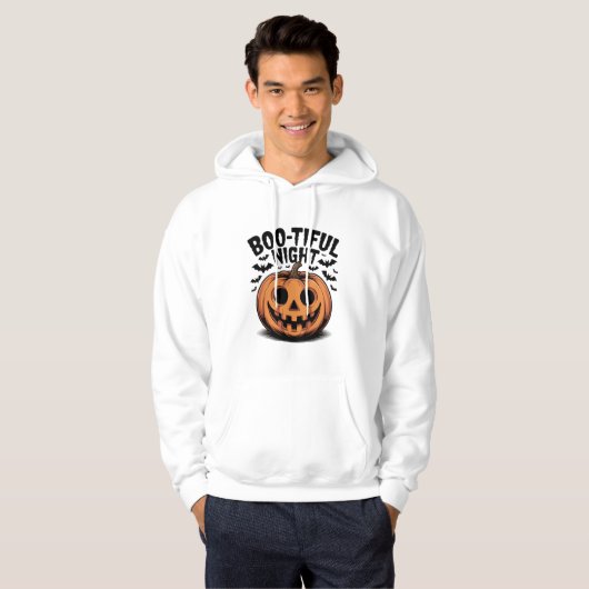 Goofy Jack-O’-Lantern Pumpkin Face Art Hoodie (Voorkant volledig)