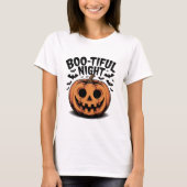 Goofy Jack-O’-Lantern Pumpkin Face Art T-shirt (Voorkant)
