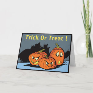 Goofy Jack-O-Lantern Trio Halloween Card Kaart