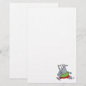 goofy jogger rhino cartoon briefpapier (Voorkant / Achterkant)