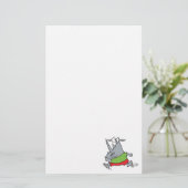 goofy jogger rhino cartoon briefpapier (Staand voorkant)