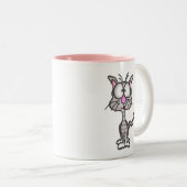 Goofy Kitten Mug Tweekleurige Koffiemok (Voorkant rechts)