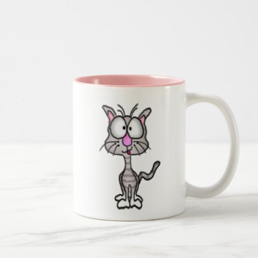 Goofy Kitten Mug Tweekleurige Koffiemok (Rechts)