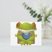 Goofy Little Meditating Green Tree Frog Briefkaart (Staand voorkant)