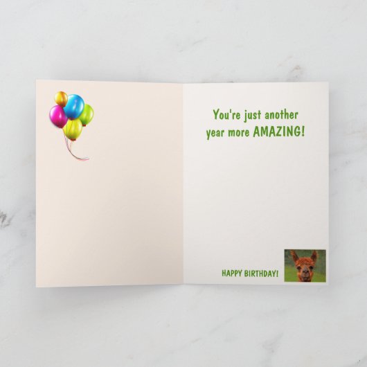 Goofy Llama Birthday Kaart (Binnen)