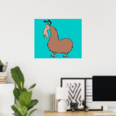 goofy llama cartoon poster (Thuiskantoor)