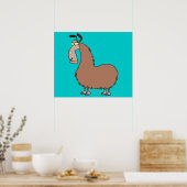 goofy llama cartoon poster (Keuken)