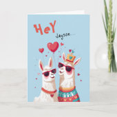 Goofy Llama Pun Kinder Grappige Valentijnsdag Kaart (Voorkant)
