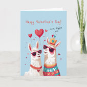 Goofy Llama Pun Paar Grappige Valentijnsdag Kaart (Voorkant)
