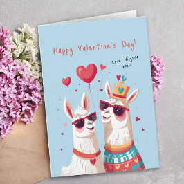 Goofy Llama Pun Paar Grappige Valentijnsdag Kaart