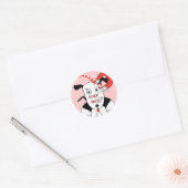 Goofy Magnet vast op Bull Terrier Ronde Sticker (Envelop)