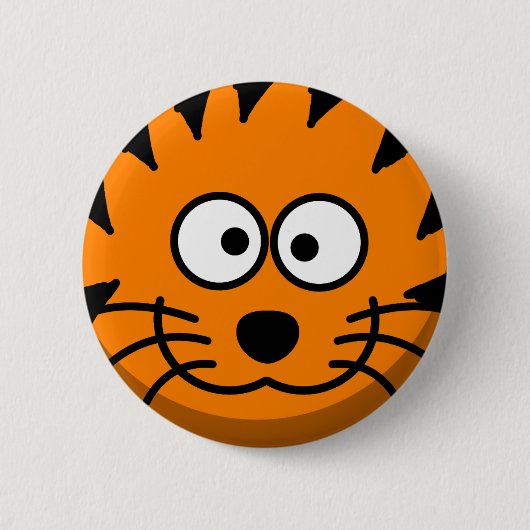Goofy Oranje en Black Striped Tiger Ronde Button 5,7 Cm (Voorkant)