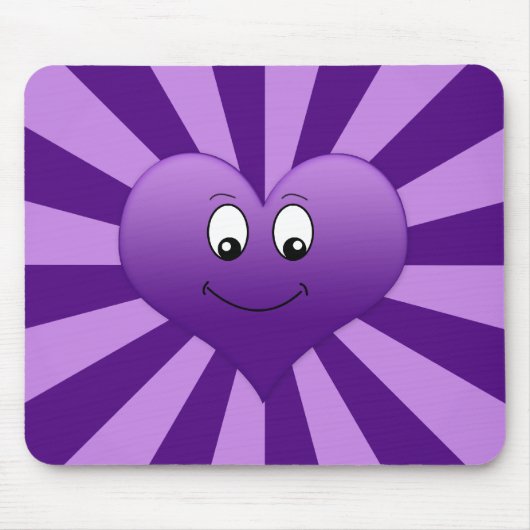 Goofy Paarse Heart Mousepad Muismat (Voorkant)