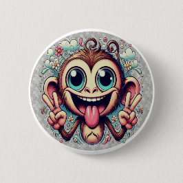 "Goofy Peace Monkey" Button