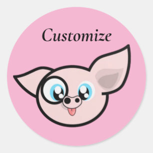 Goofy Pig Smiling Thunder_Cove Ronde Sticker