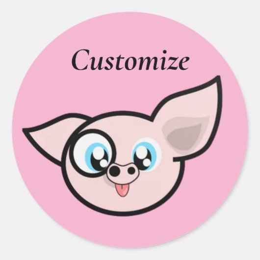 Goofy Pig Smiling Thunder_Cove Ronde Sticker (Voorkant)