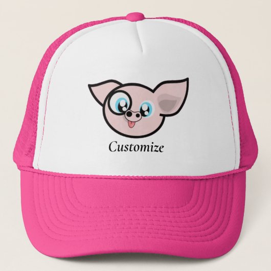 Goofy Pig Smiling Thunder_Cove Trucker Pet (Voorkant)