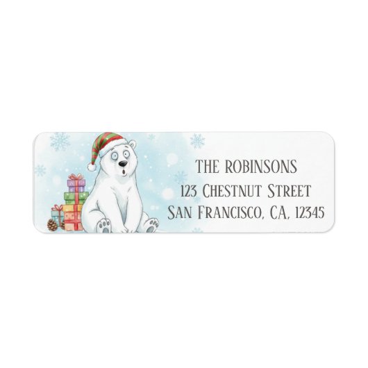 Goofy Polar Bear Christmas Presents  Etiket (Voorkant)