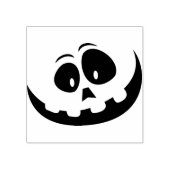 Goofy pompoen gezicht Halloween silhouet art stemp Rubberstempel (Afrduk)