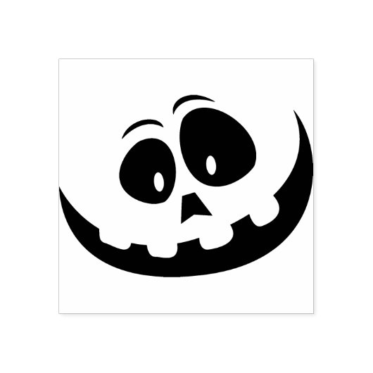 Goofy pompoen gezicht Halloween silhouet art stemp Rubberstempel (Afrduk)