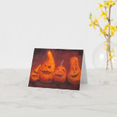 Goofy Pumpkin Familie Originele Art Note Kaart (Gele Bloem)