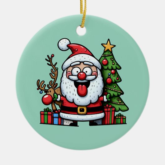 Goofy Santa Keramisch Ornament (Voorkant)