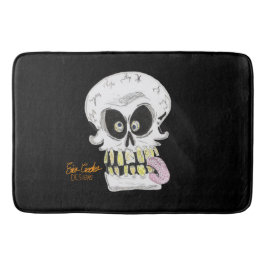 goofy skull skeleton face badmat