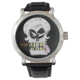 goofy skull skeleton face horloge