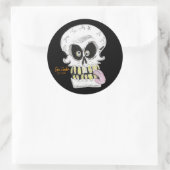 goofy skull skeleton face ronde sticker (Tas)
