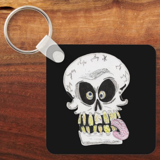 goofy skull skeleton face sleutelhanger (Voorkant)