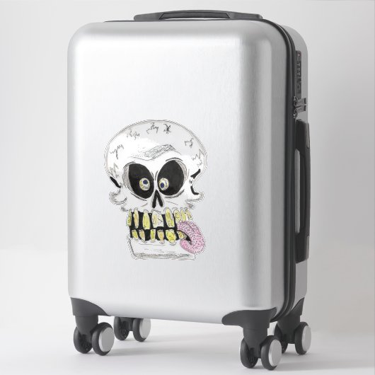 goofy skull skeleton face sticker (Koffer)
