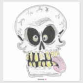 goofy skull skeleton face sticker (Vel)