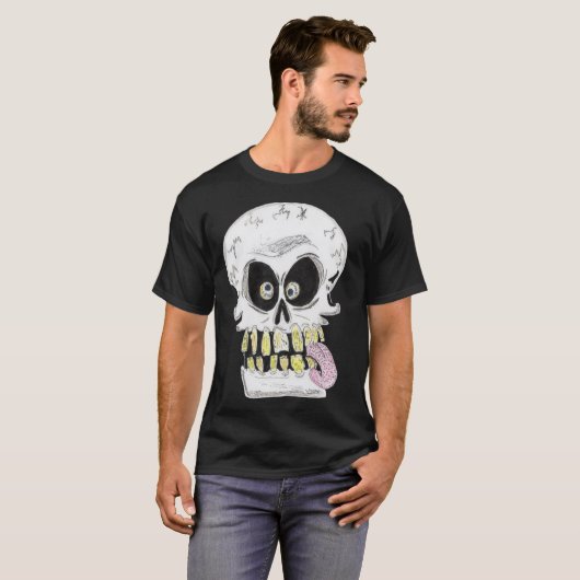 goofy skull skeleton face t-shirt (Voorkant volledig)