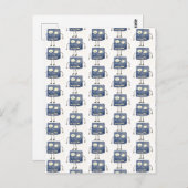 Goofy Square Blue Cartoon Guy Briefkaart (Voorkant / Achterkant)